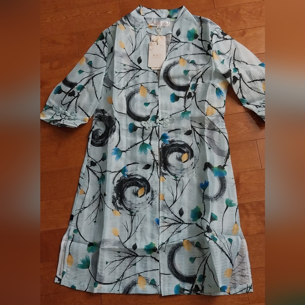 Brand New  Floral Print Blue Cardigan